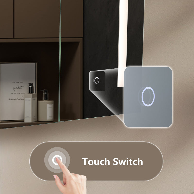 LED Medicine Cabinet, Dimmable 3-Color Light