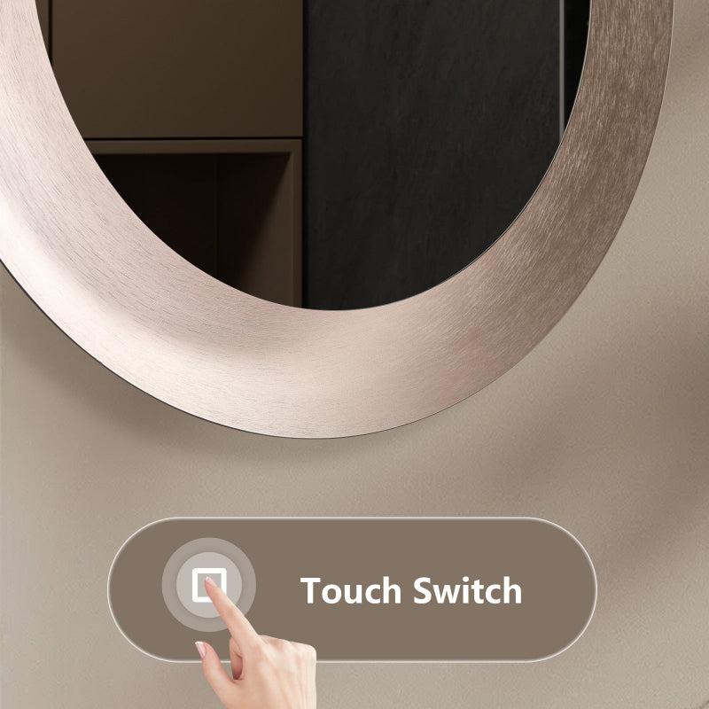 Round LED Bathroom Mirror, Rose Gold, 26 to 38 Inch