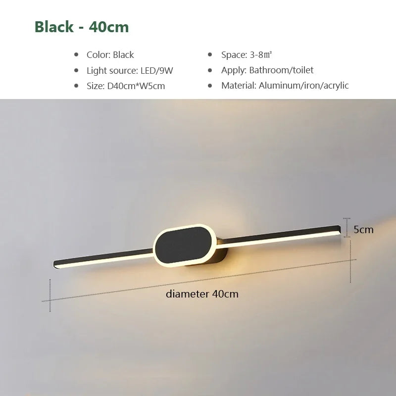 LED Bathroom Mirror Wall Light, Dimmable
