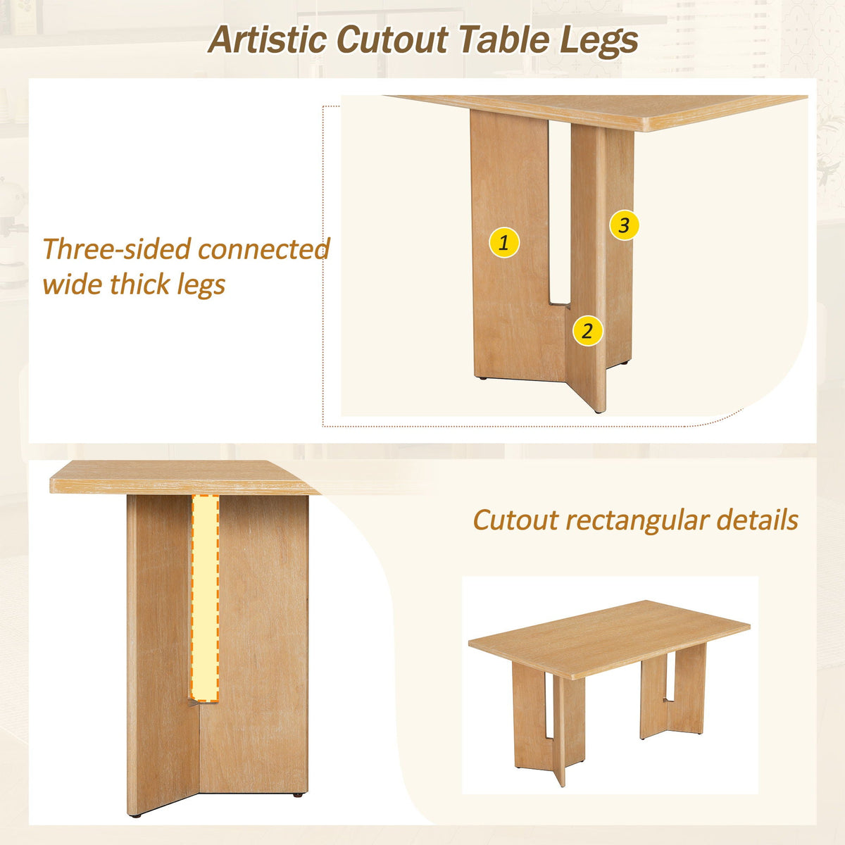 Full seven piece dining set shown together
