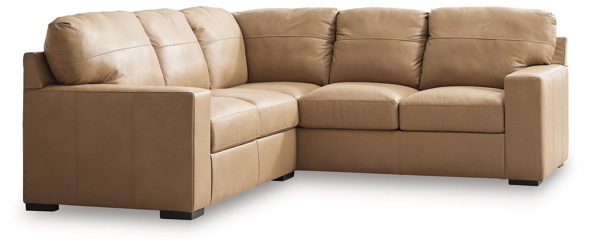 Leather Sectional Sofa with Ottoman, 3 Piece