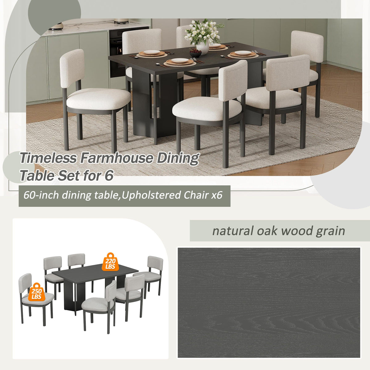 Close view of the cutout table leg and upholstered chair seat