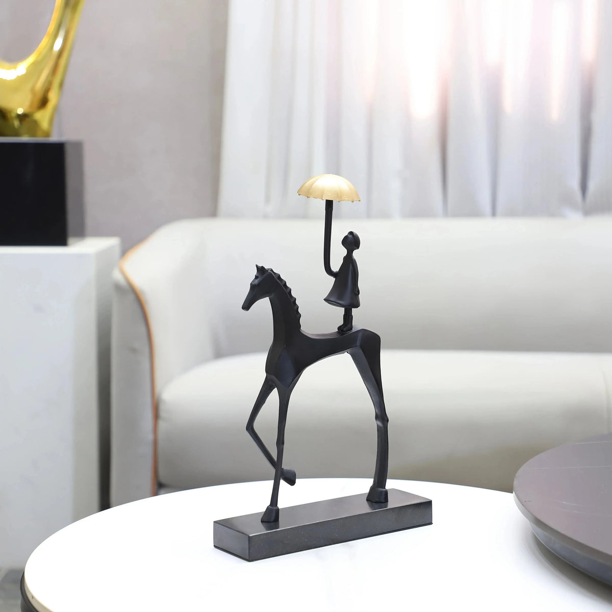 Cast Iron Horse Sculpture, Tabletop Decor