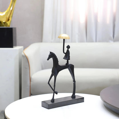 Cast Iron Horse Sculpture, Tabletop Decor