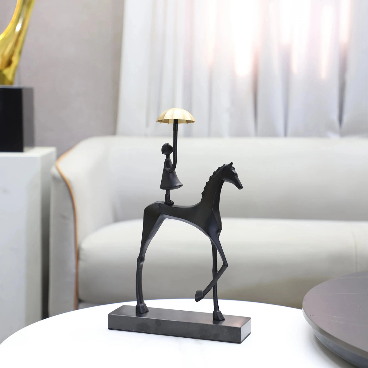 Cast Iron Horse Sculpture, Tabletop Decor