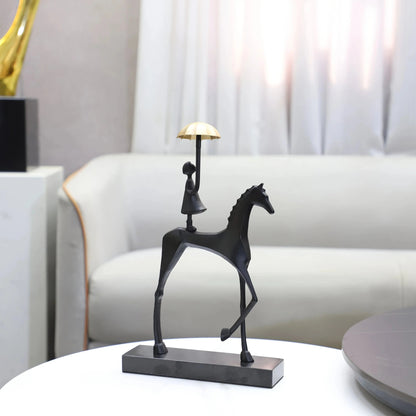 Cast Iron Horse Sculpture, Tabletop Decor