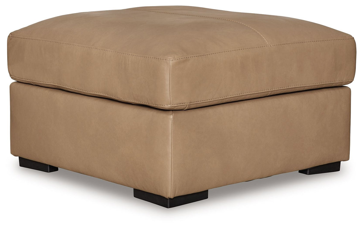 Leather Sectional Sofa with Ottoman, 3 Piece