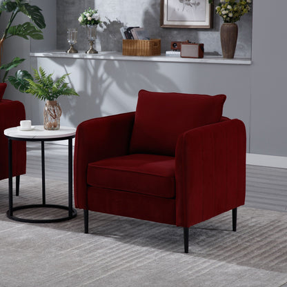 Mid-Century Accent Chair with Pillow