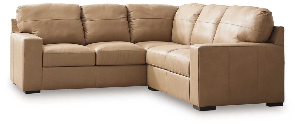 Leather Sectional Sofa with Ottoman, 3 Piece