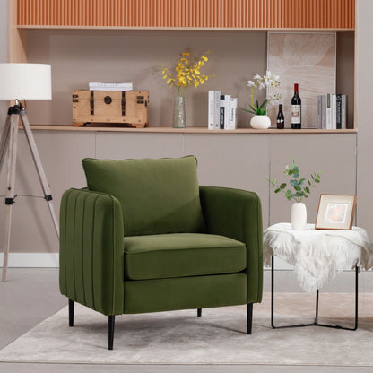 Mid-Century Accent Chair with Pillow