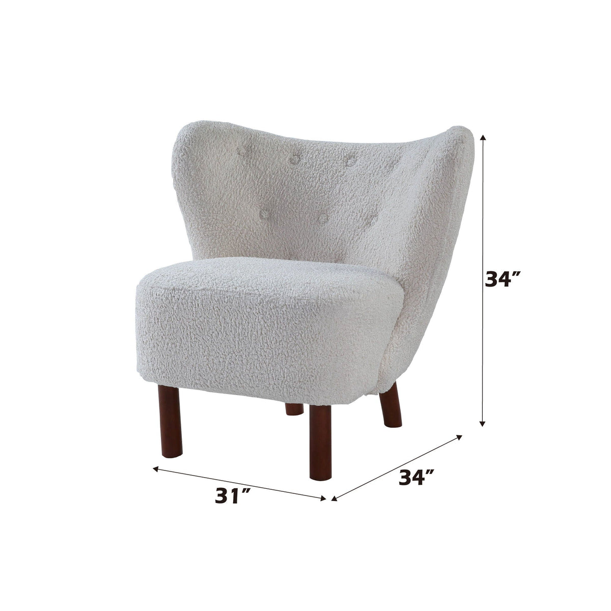 Teddy sherpa accent chair seen from the back