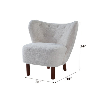 Teddy sherpa accent chair seen from the back