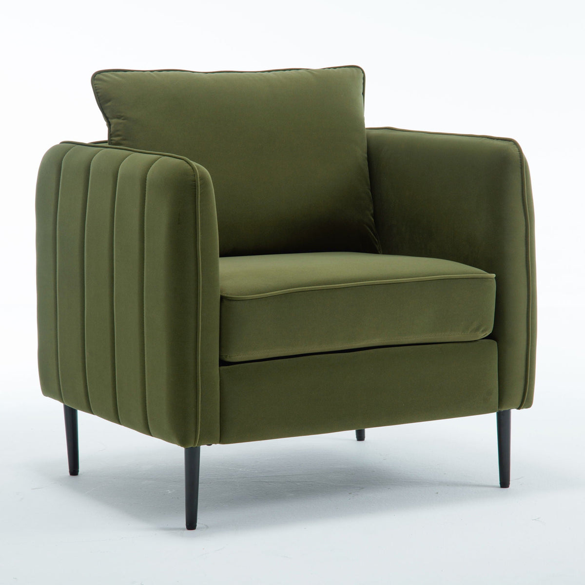 Mid-century accent chair with matching throw pillow