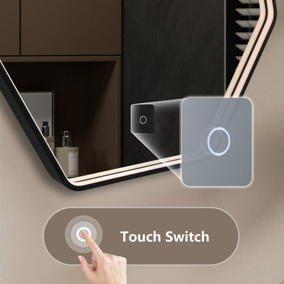 Irregular LED Bathroom Mirror, Anti-Fog and Dimmable