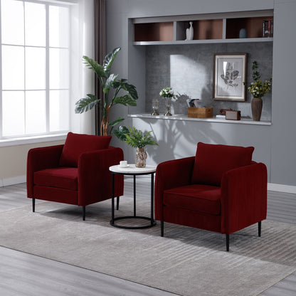 Mid-Century Accent Chair with Pillow