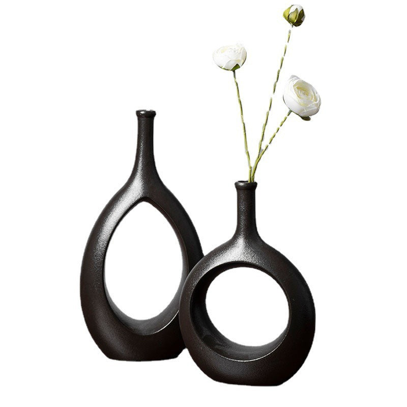 Ceramic Hydroponic Vase, Glazed Finish