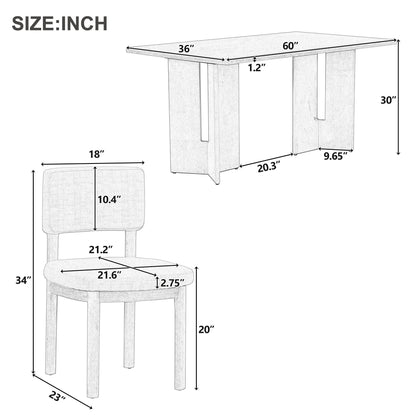 Upholstered dining chair seen from the back