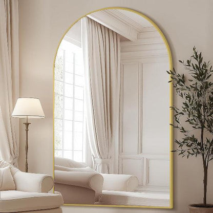 Arched Full Length Mirror, Gold Frame
