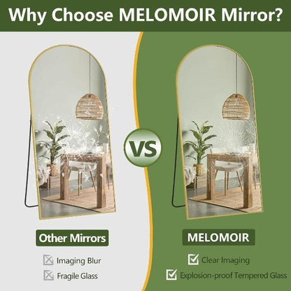 Arched Full Length Mirror, Gold Frame