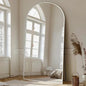 Oversized Arched Floor Mirror, White Frame