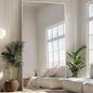 Oversized Rectangular Floor Mirror, Silver Frame