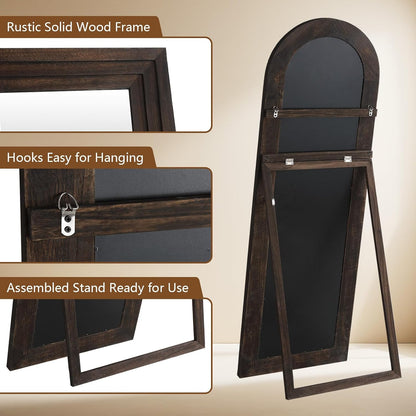 Arched Solid Wood Full Length Mirror, 3 Sizes