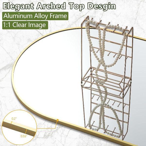 Arched Full Length Mirror, Gold Frame