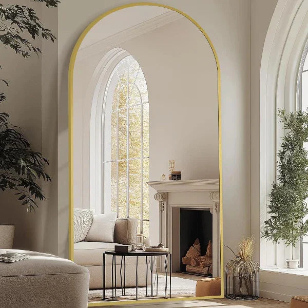 Arched Full Length Mirror, Gold Frame