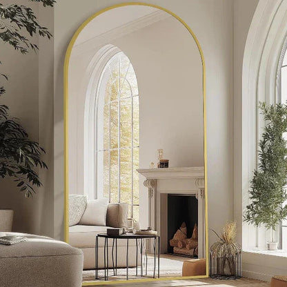 Arched Full Length Mirror, Gold Frame