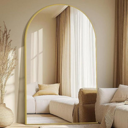 Arched Full Length Mirror, Gold Frame