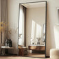 Rectangular Oversized Floor Mirror, Black Frame