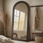 Close-up of natural wood grain on mirror frame