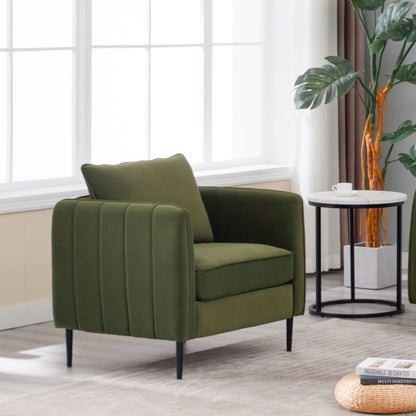 Mid-Century Accent Chair with Pillow