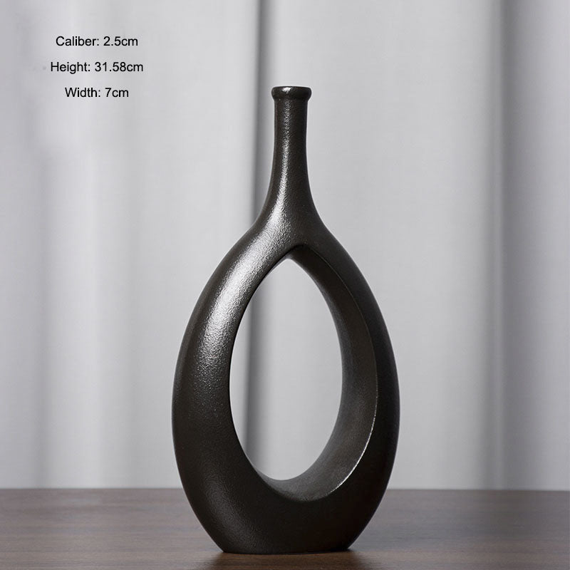 Ceramic Hydroponic Vase, Glazed Finish