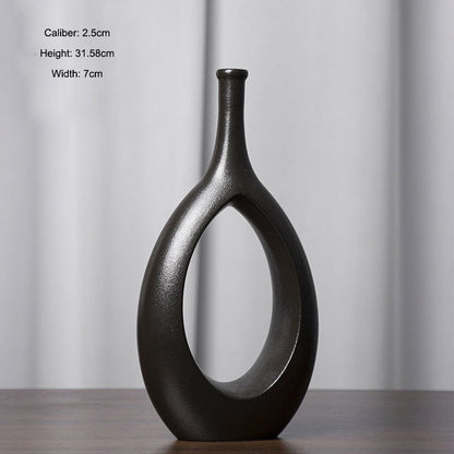 Ceramic Hydroponic Vase, Glazed Finish