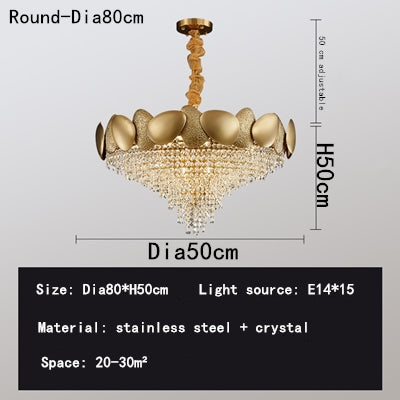 Stainless Steel Crystal Chandelier, LED