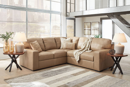 Leather Sectional Sofa with Ottoman, 3 Piece
