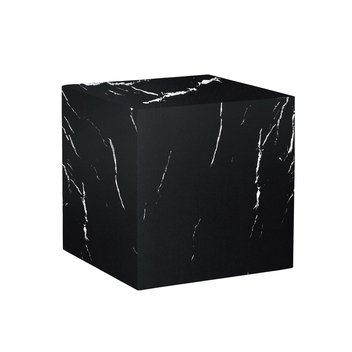 Black marble-texture cube coffee table