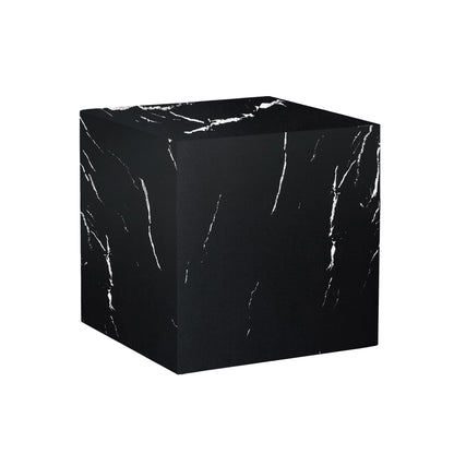 Black marble-texture cube coffee table