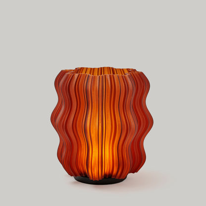 Three quarter view of the cordless mini wavy lamp