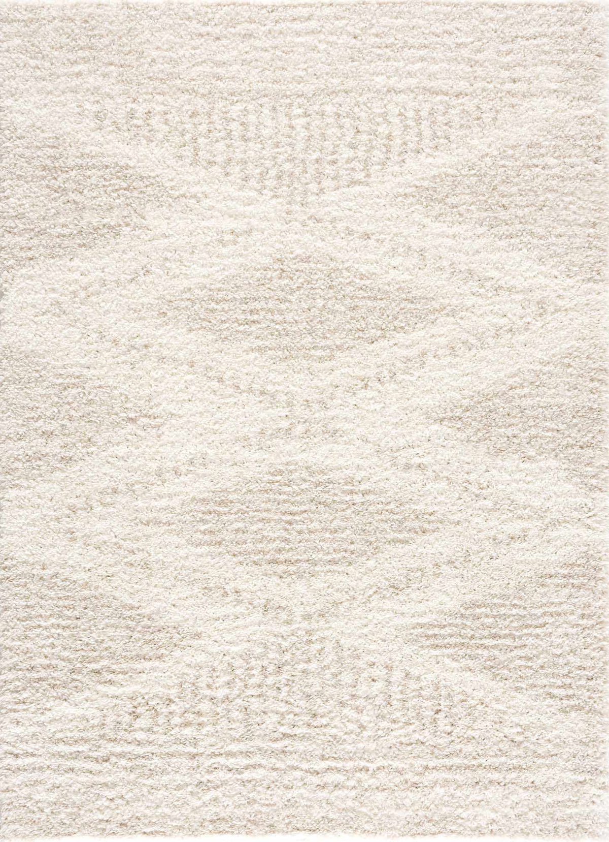 Close view of the deep shag pile and cream tones