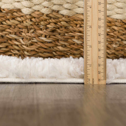 Plush Shag Area Rug, Light Beige in 11 Sizes