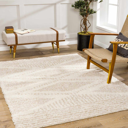 Plush Shag Area Rug, Light Beige in 11 Sizes