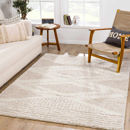 Plush Shag Area Rug, Light Beige in 11 Sizes