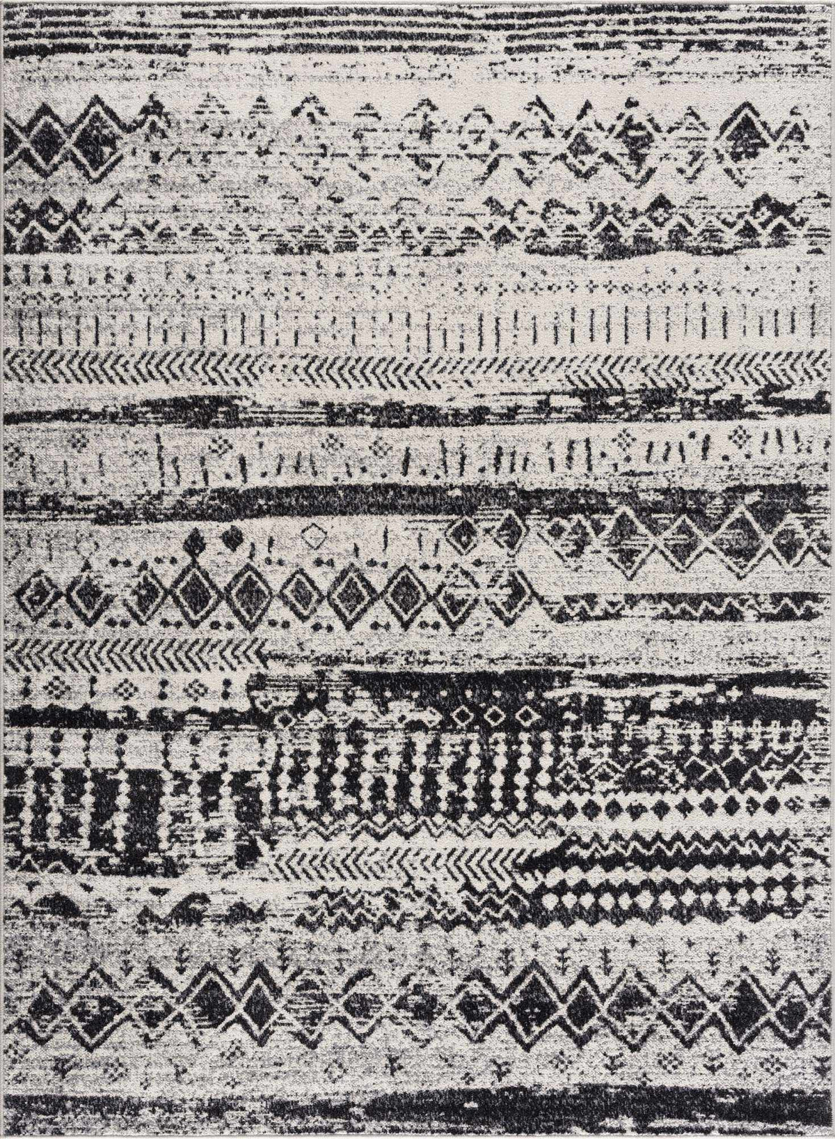 Patterned washable rug photographed flat against a plain background
