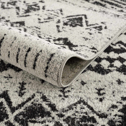 Machine Washable Area Rug, Black and Gray