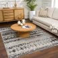 Machine Washable Area Rug, Black and Gray