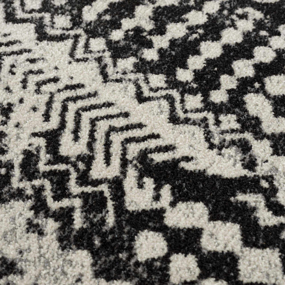 Machine Washable Area Rug, Black and Gray