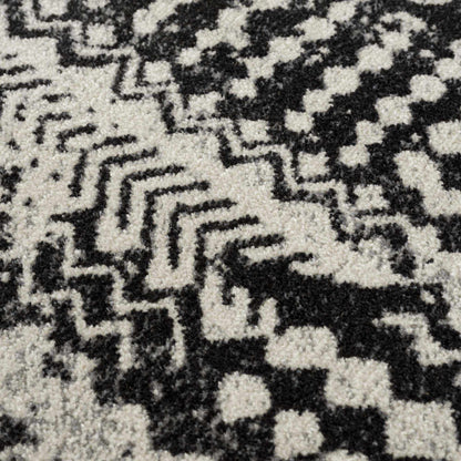 Machine Washable Area Rug, Black and Gray