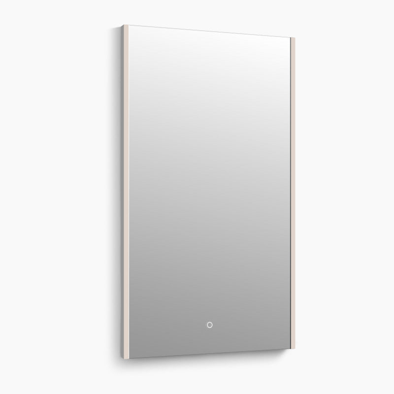 Large LED mirror lit and viewed straight on against a plain background